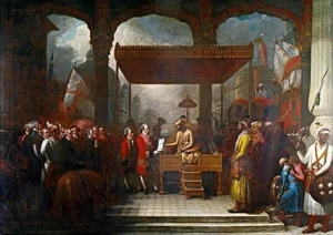 शाह आलम, रॉबर्ट क्लाइव को बंगाल की दीवानी देते हुए