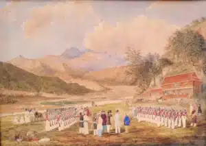 Bhimsen Thapa's troops at Sagauli, 1816, with India Pattern Brown Bess muskets and chupi bayonets