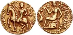 कुमारगुप्त के शासनकाल का स्वर्ण सिक्का, अश्वारोही दृश्य