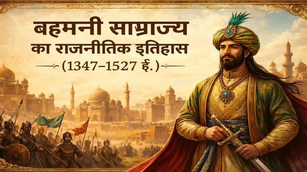 बहमनी साम्राज्य का राजनीतिक इतिहास दर्शाता दक्कन का मध्यकालीन दृश्य